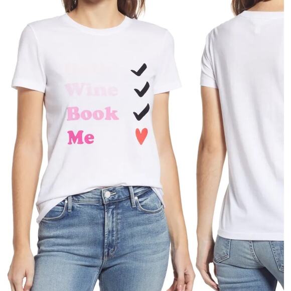Halogen Bath, Book, Wine, Me Graphic T-shirt NWT Medium - Picture 1 of 6